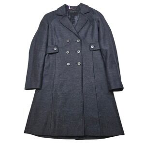 Theory‎ Double Breasted Wool Coat Women XS Petite Charcoal Gray